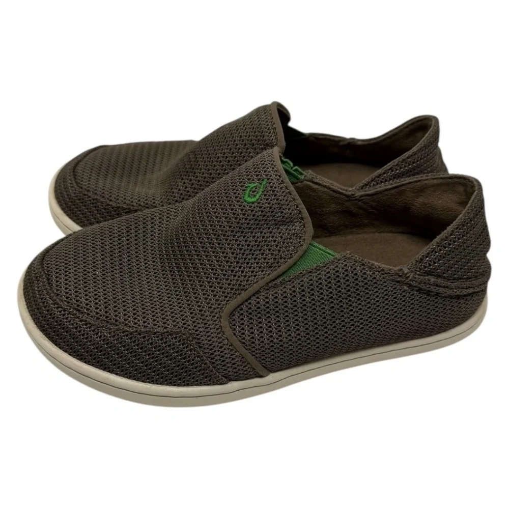 Olukai Brown Kids Mesh Nohea Slip On Shoes Kids Sz 13